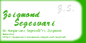 zsigmond segesvari business card